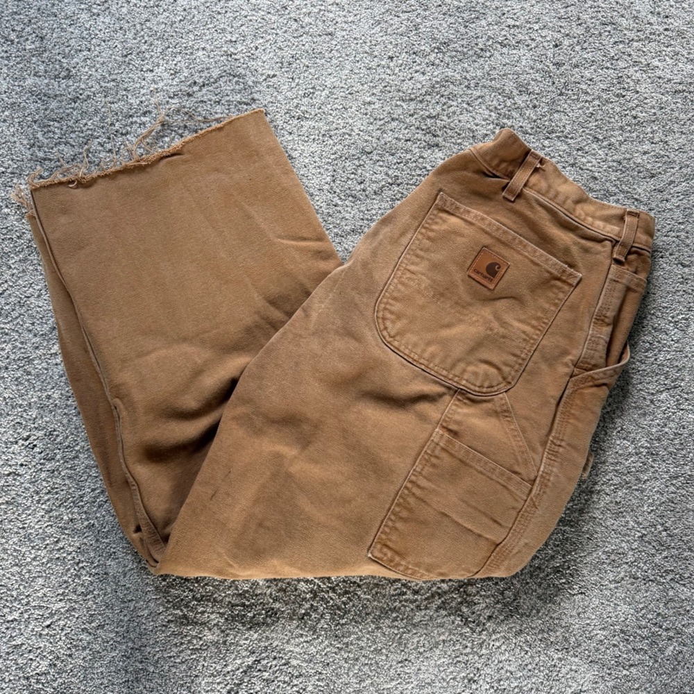 Carhartt B11 BRN Brown Duck Canvas Original Dungaree Carpenter Pants 38x26